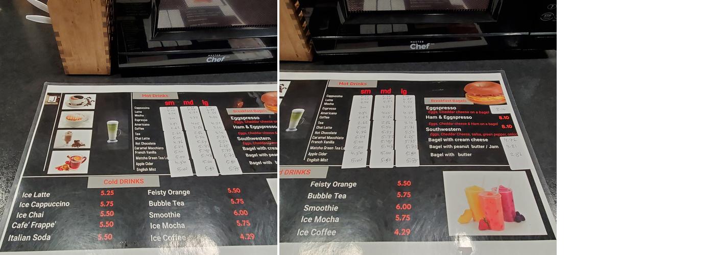 Javaroma Gourmet Coffee & Tea Menu