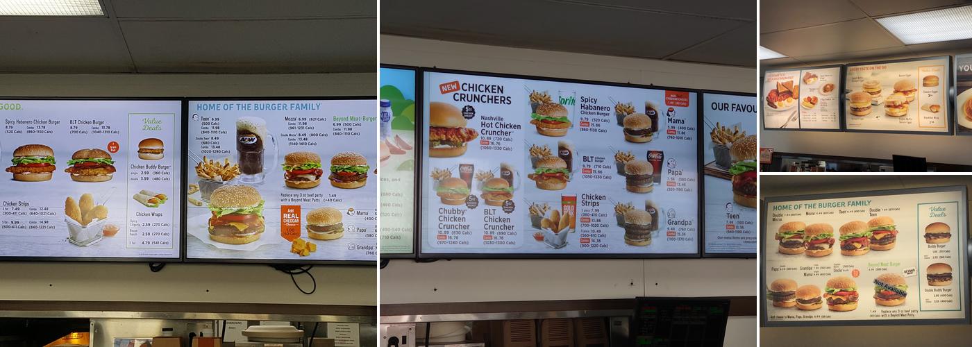 A&W Canada Menu