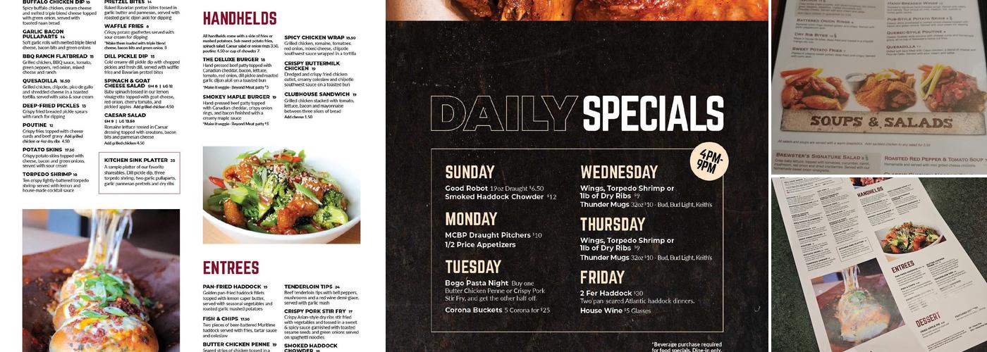 Mill Cove Brew Pub Menu