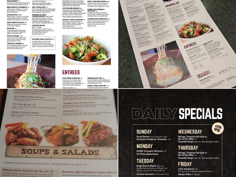 Mill Cove Brew Pub Menu