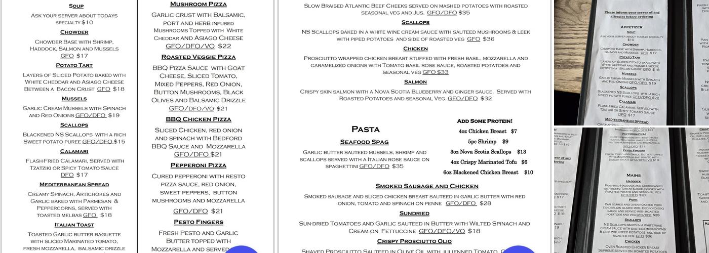 Resto Urban Dining Menu