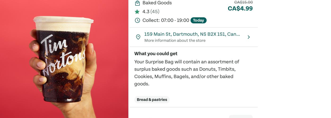 Tim Hortons Menu