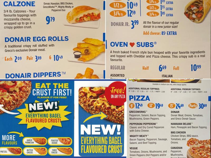 Greco Pizza Xpress Menu