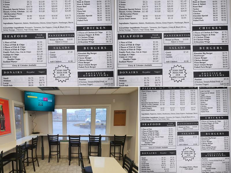 Jessy's Pizza Elmsdale Menu