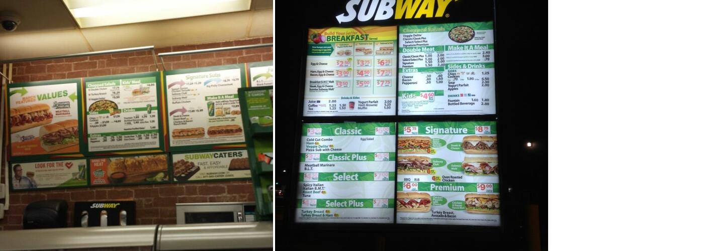 Subway Menu