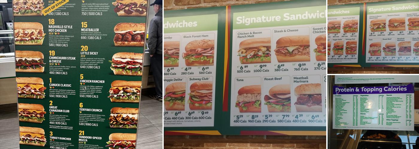 Subway Menu