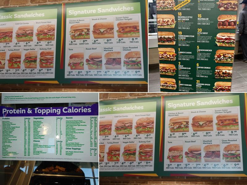 Subway Menu