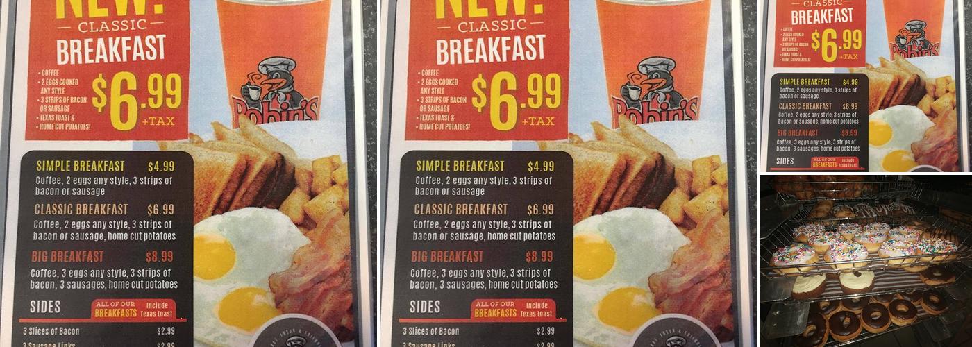 Robins Donuts Menu
