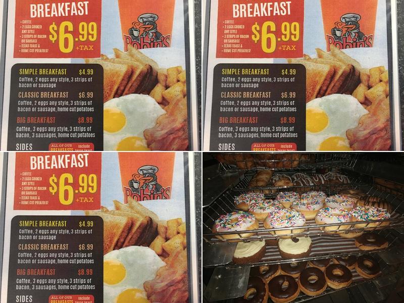 Robins Donuts Menu