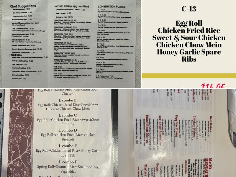 Mr 10 Menu