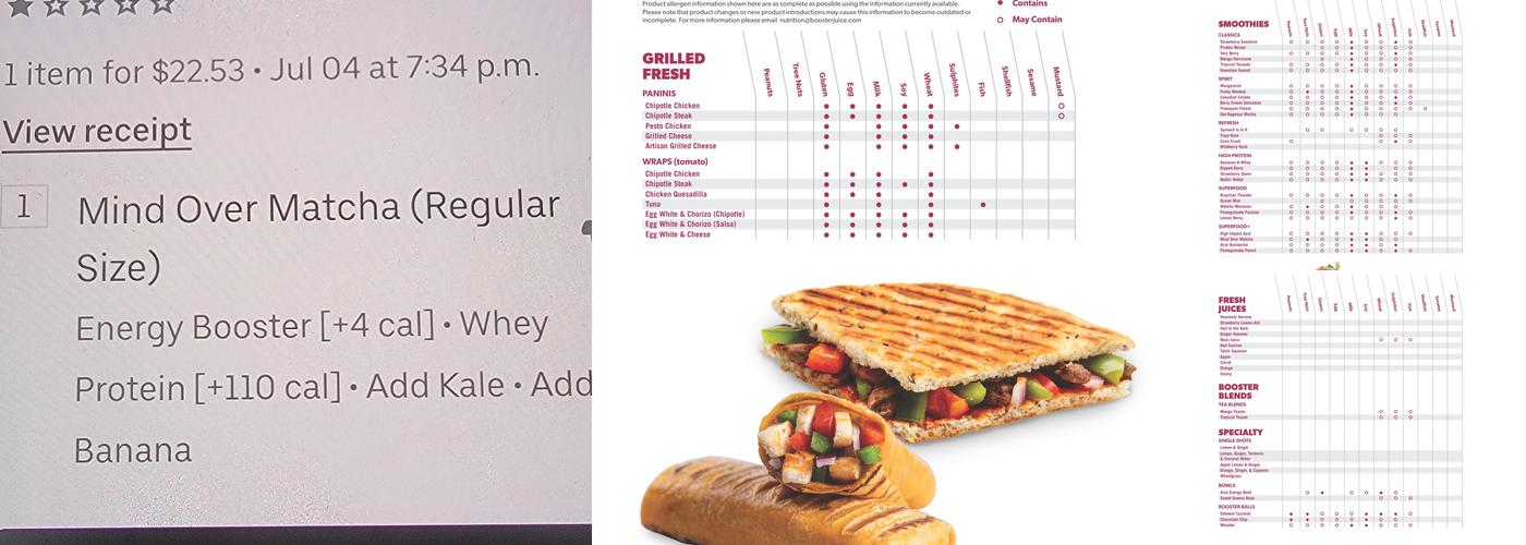 Booster Juice Menu