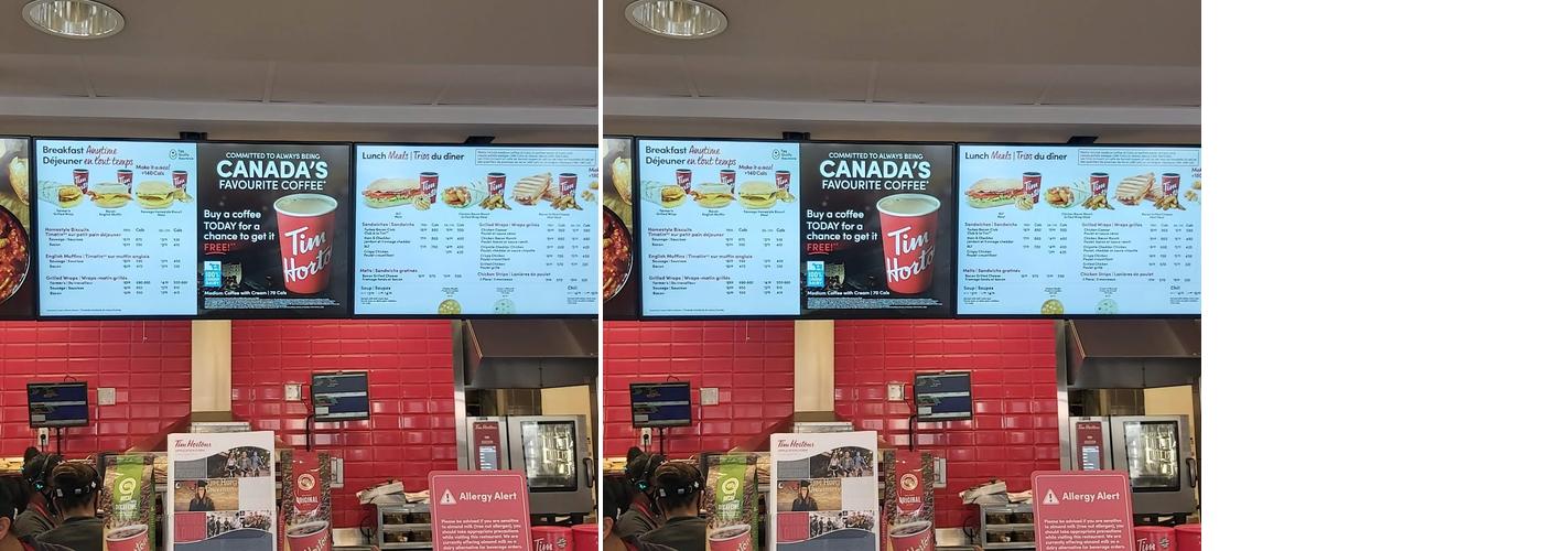 Tim Hortons Menu