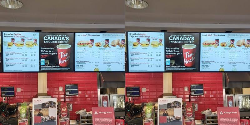 Tim Hortons Menu