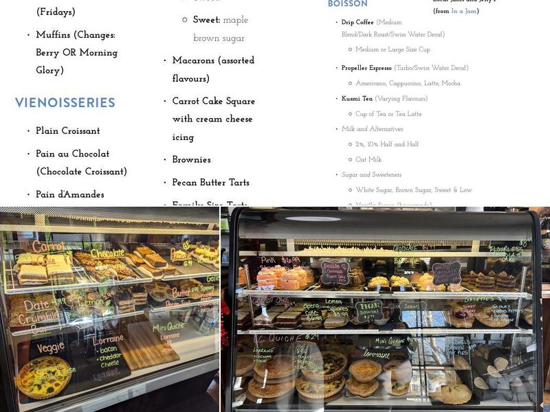 Caniche French Bakery Menu
