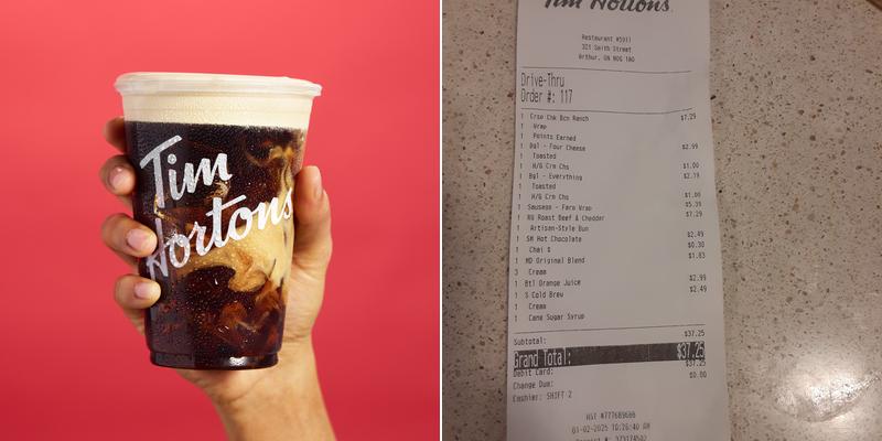 Tim Hortons Menu