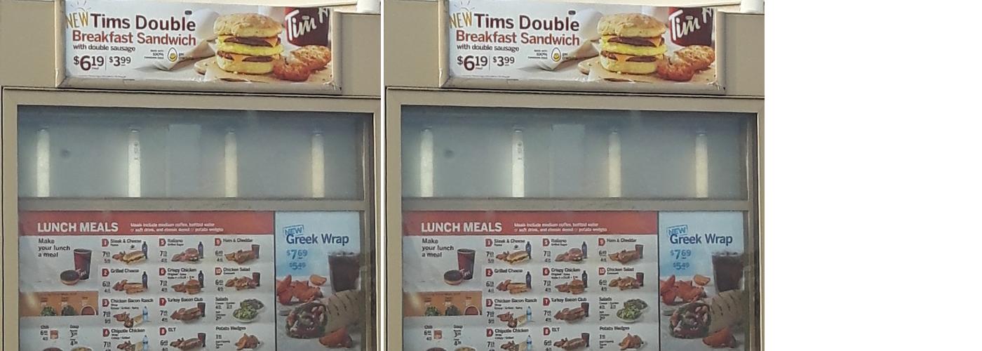 Tim Hortons Menu