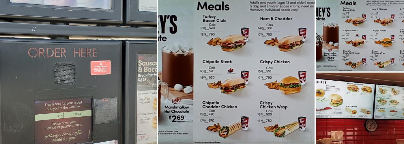 Tim Hortons Menu