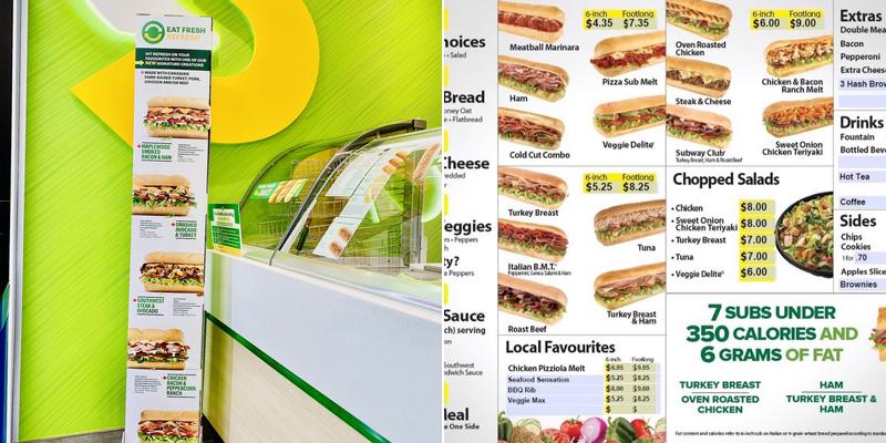 Subway Menu