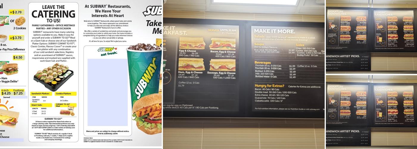 Subway Menu