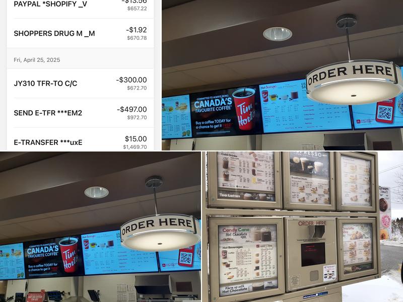 Tim Hortons Menu