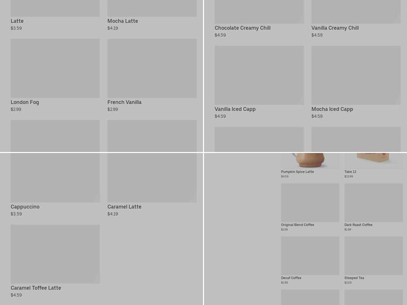 Tim Hortons Menu