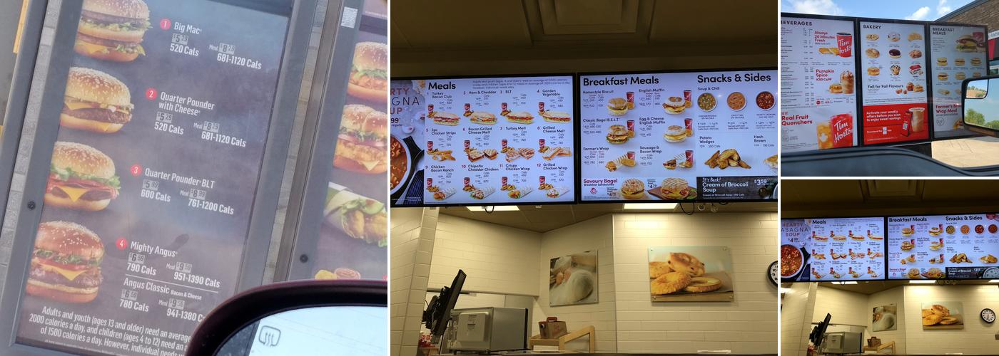 Tim Hortons Menu