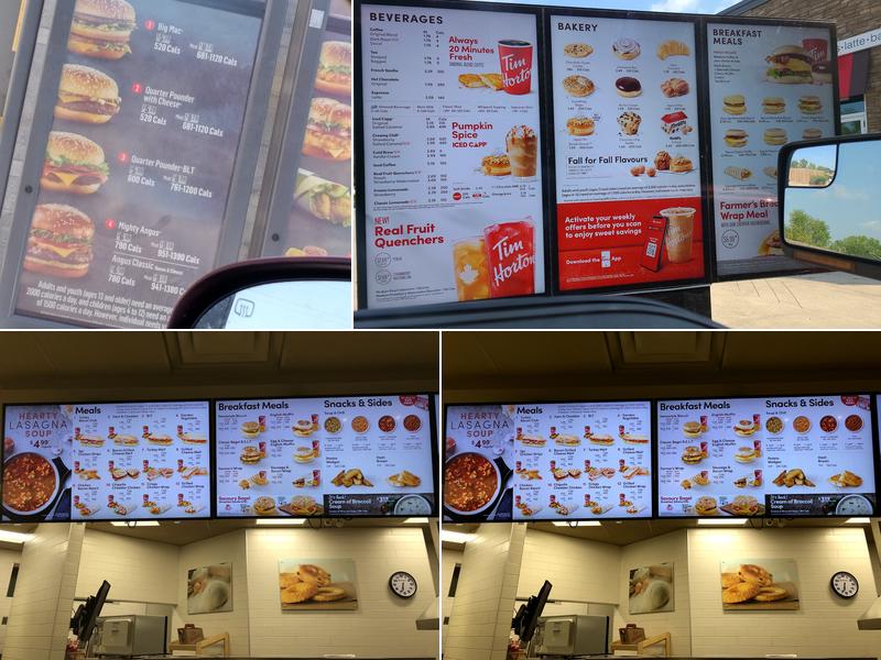 Tim Hortons Menu