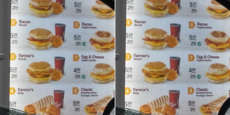 Tim Hortons Menu