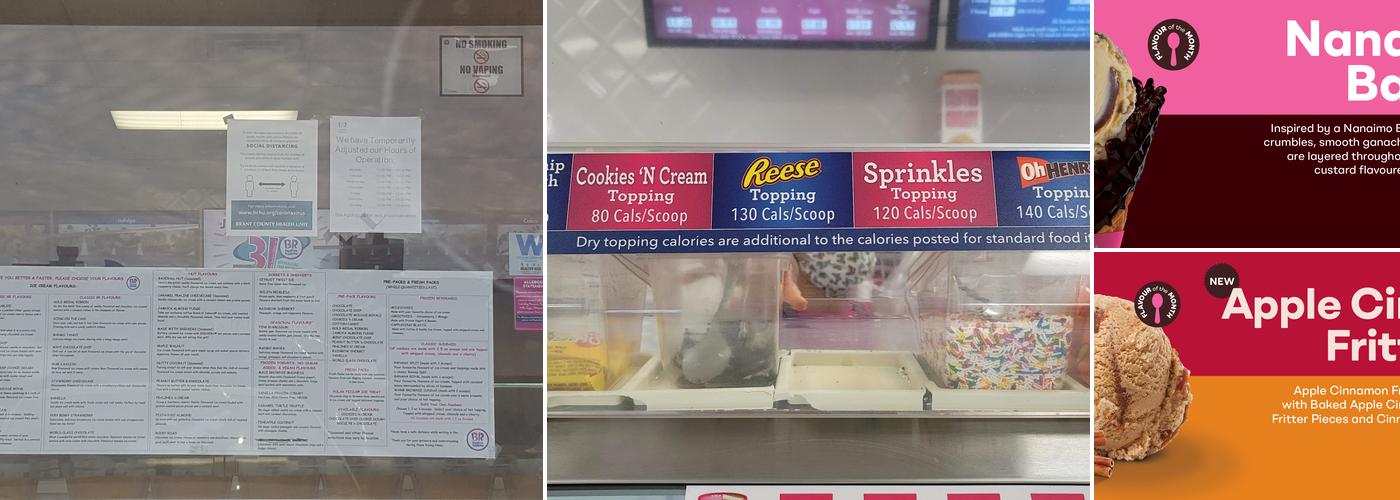 Baskin-Robbins. Menu