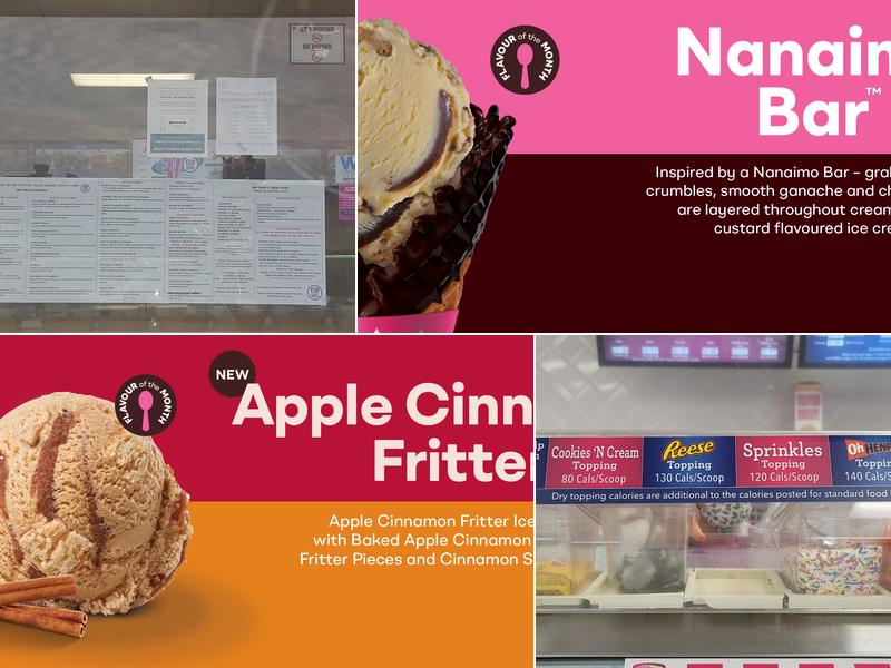 Baskin-Robbins. Menu