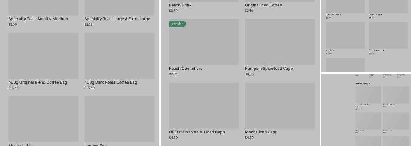 Tim Hortons Menu