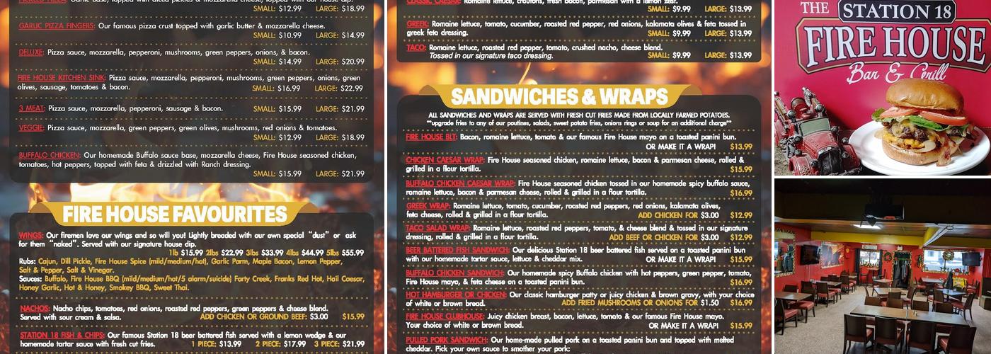Fire House Bar and Grill Menu