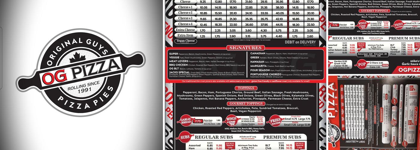 Original Guys Pizza Pies - OG Pizza (Chatham) Menu