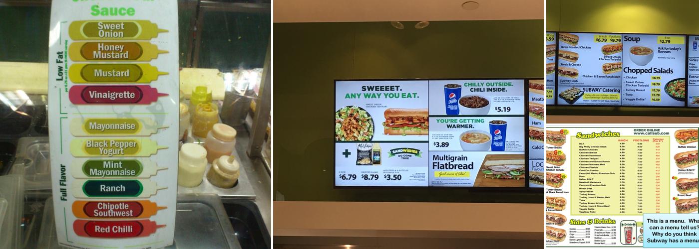Subway Menu