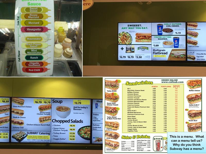 Subway Menu