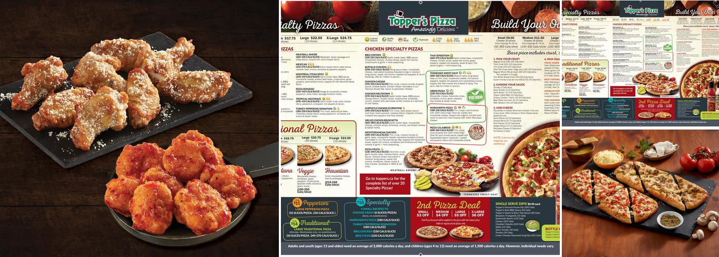 Topper's Pizza - Chelmsford Menu