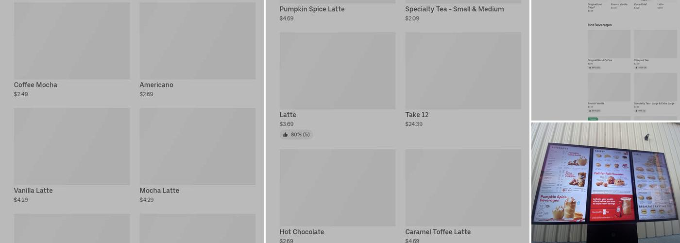 Tim Hortons Menu