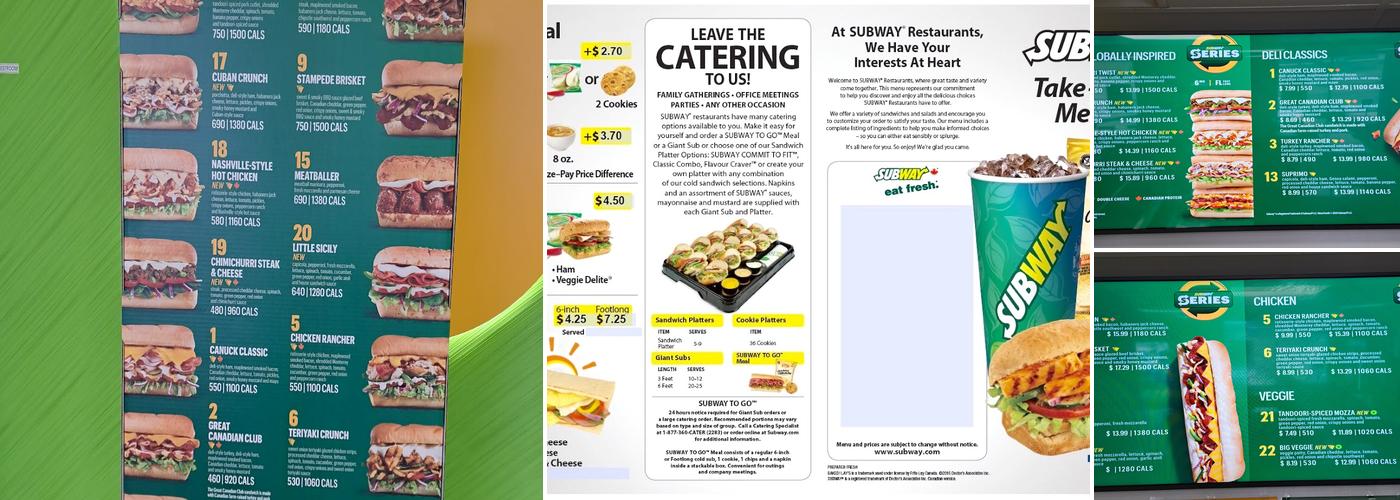 Subway Menu