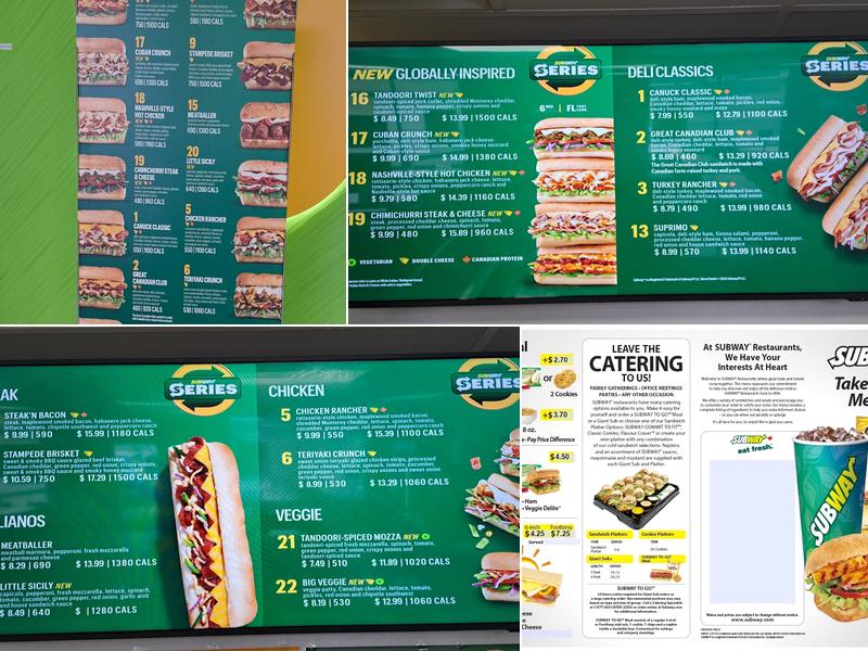 Subway Menu