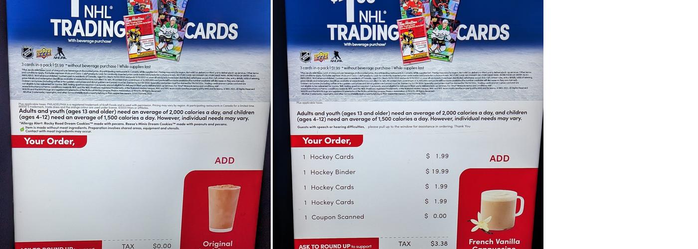 Tim Hortons Menu