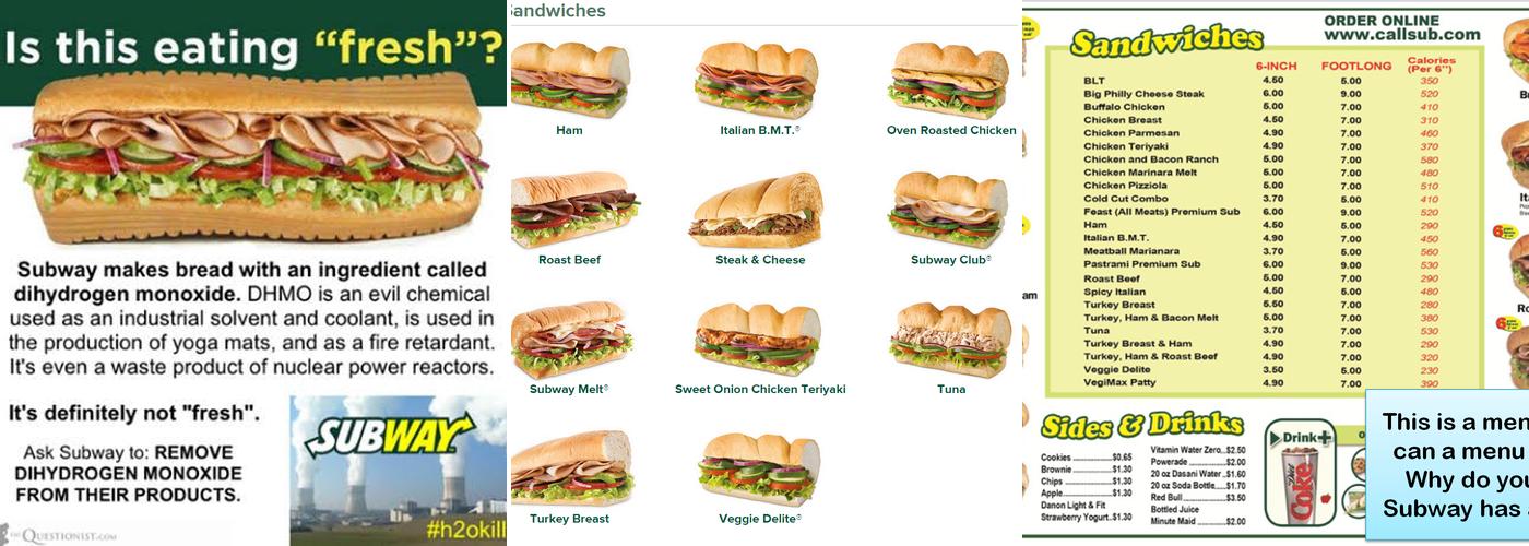 Subway Menu