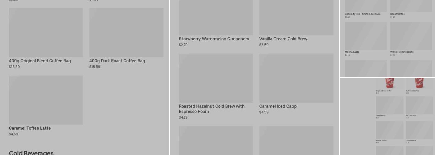 Tim Hortons Menu