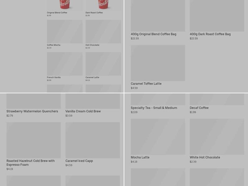 Tim Hortons Menu