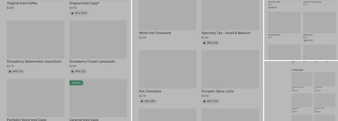 Tim Hortons Menu