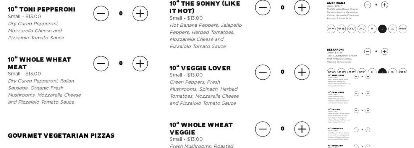 Pizzaiolo Menu