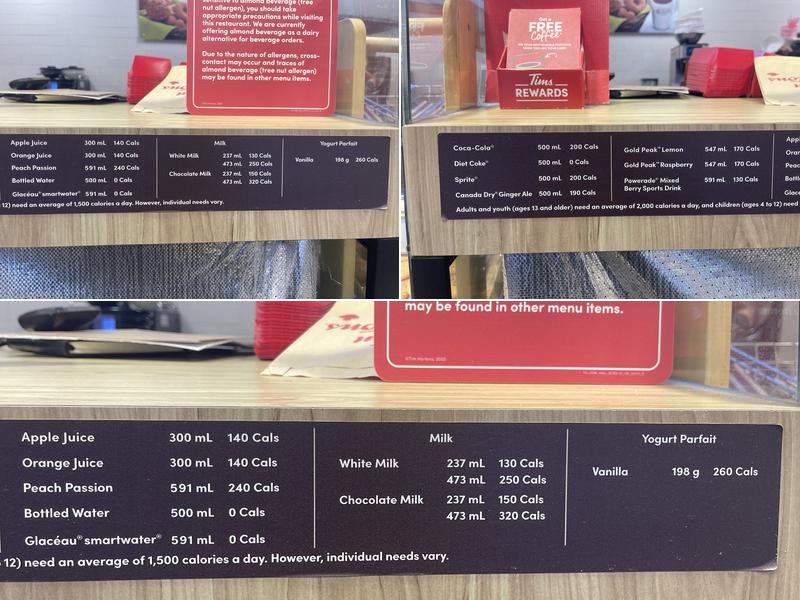 Tim Hortons Menu