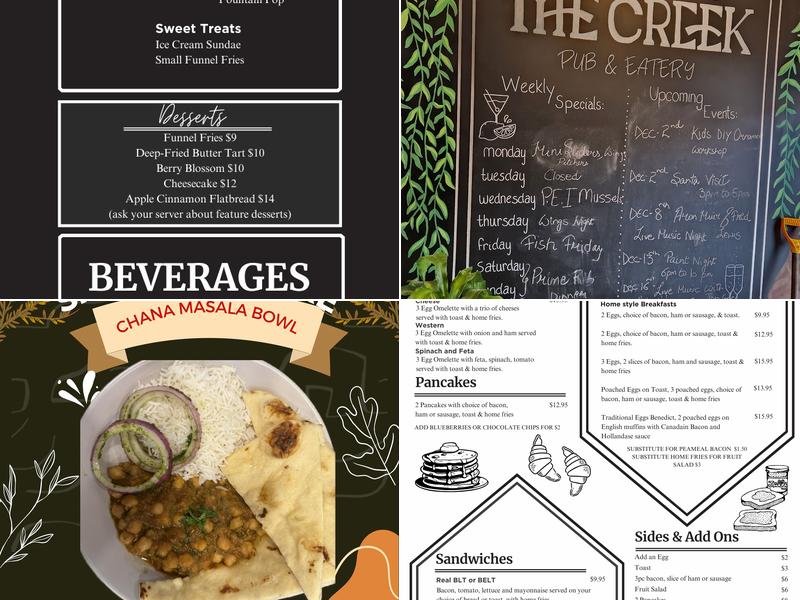 The Creek Pub & Eatery Grand Valley Menu
