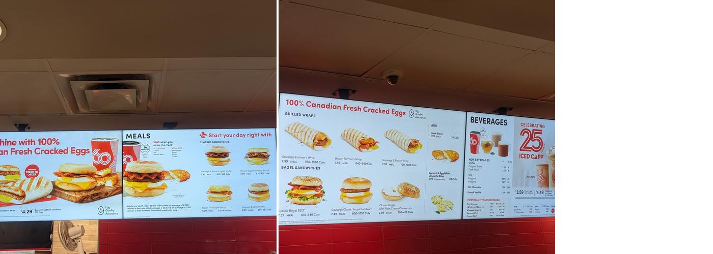 Tim Hortons Menu