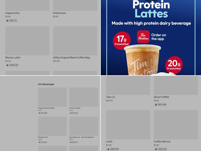 Tim Hortons Menu
