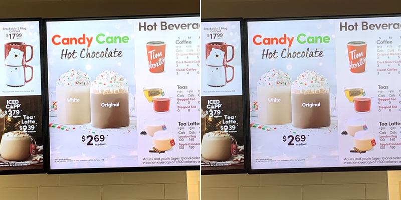 Tim Hortons Menu